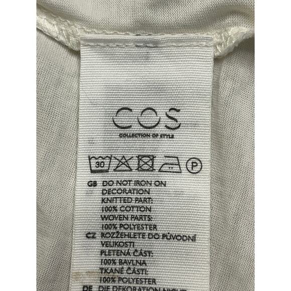 COS White Pleat Front Short Sleeves Women’s Blouse Top Work Office, size large - Picture 6 of 8